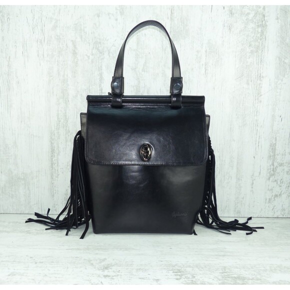 Black Gepherrini Handbag Designer bag with Fringes - Picture 2 of 12